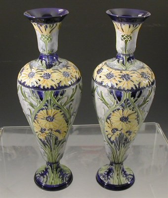Lot 194 - A near pair of Moorcroft 'Florian Ware' vases