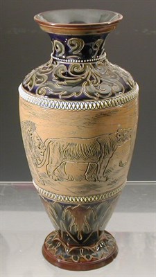 Lot 129 - A Doulton Lambeth stoneware vase by Hannah...