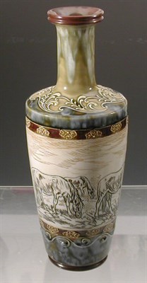 Lot 128 - A Doulton Lambeth stoneware vase by Hannah...