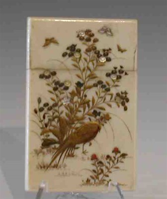 Lot 148 - A Japanese ivory and shibyama decorated card case