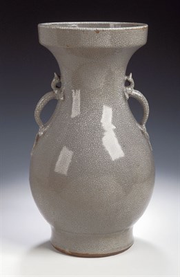 Lot 104 - A 19th century Chinese grey crackle glazed...