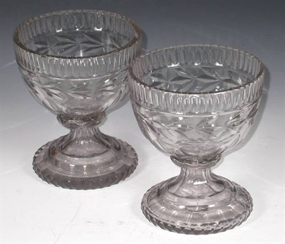 Lot 54 - A pair of Regency glass goblets, the bell...