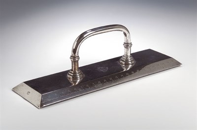Lot 18 - A silver desk ruler, with marks for Asprey &...
