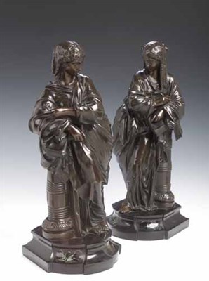Lot 264 - A pair of late 19th century bronze figures