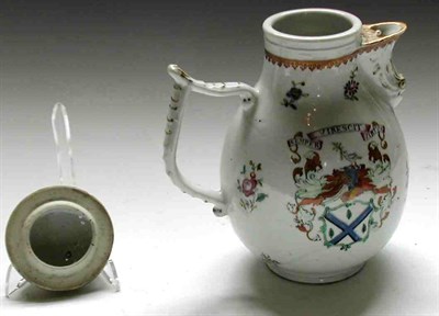 Lot 115 - A late 18th century Chinese export famille rose armorial coffee pot