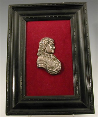 Lot 211 - A 19th century gilt metal cast relief plaque of the Duke of Wellington