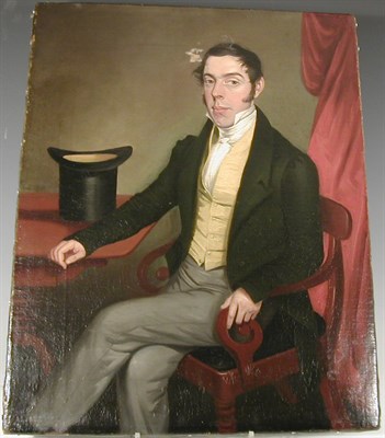 Lot 203 - 19th century English school<br/>Portrait of a seated gentleman