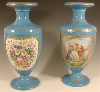 Lot 34 - A pair of Sevres style baluster vases