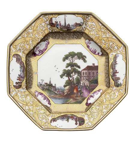 Lot 53 - A Meissen octagonal plate from the Christie-Miller service, circa 1740