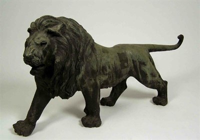 Lot 205 - A Japanese bronze prowling lion<br/>Meiji period