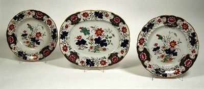 Lot 34 - A late 19th century Masons Ironstone part dinner service