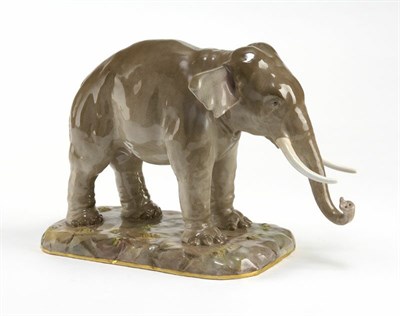 Lot 135 - A 19th century Meissen porcelain figure of an elephant