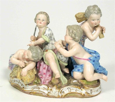 Lot 85 - A late 19th century Meissen porcelain group