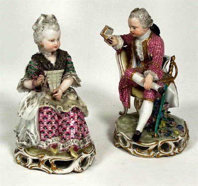 Lot 133 - A pair of late 18th century Meissen Marcolini porcelain figures