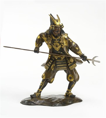 Lot 212 - A Japanese mixed metal Samurai warrior<br/>Meiji period