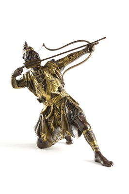 Lot 209 - A Japanese komai bronze figure of an archer<br/>Meiji period