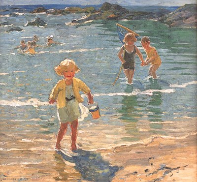 Lot 132 - DOROTHEA SHARP (1874-1955) BY THE SEASIDE...