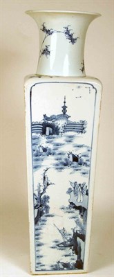 Lot 81 - A Chinese blue painted 'Red Cliff' vase Kangxi mark and period